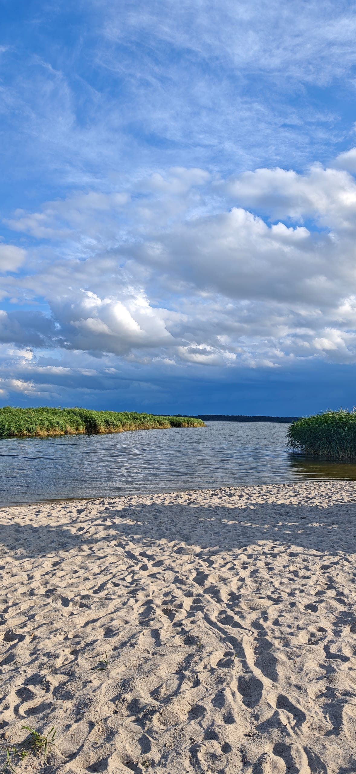 Plaża nad wodą w okolicy Wrzosowa